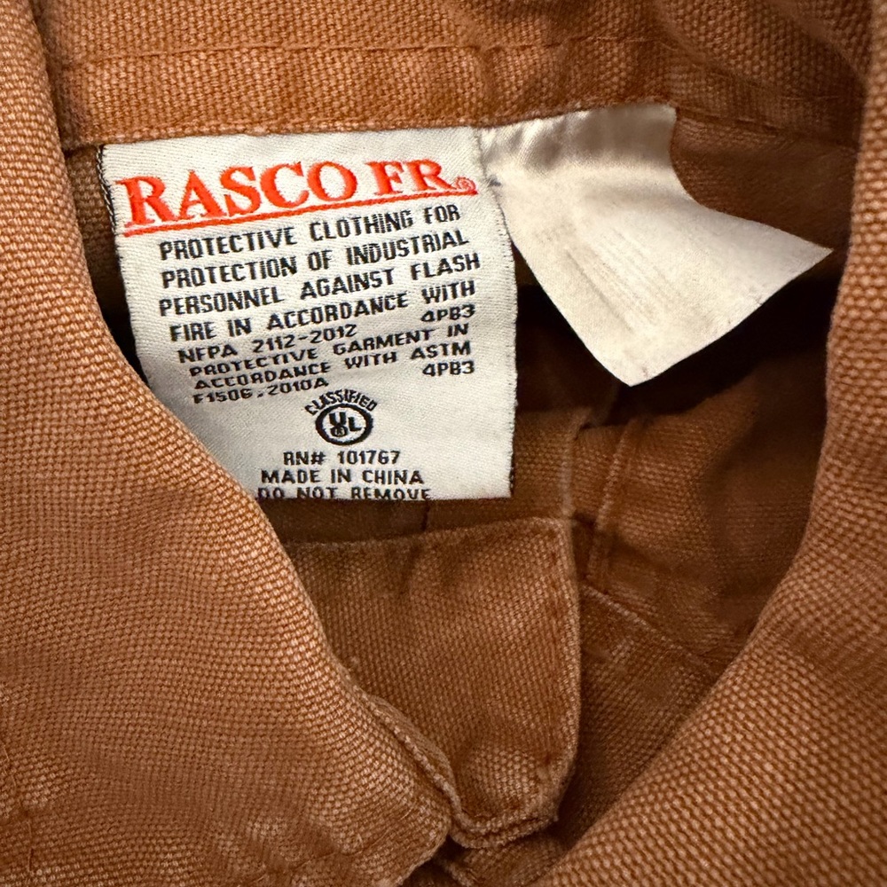 Rasco FR Men's Brown Flame-Resistant Button-Down Work Shirt